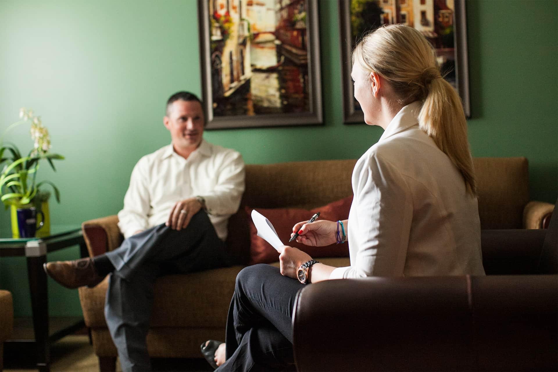 Gentleman meeting with a PRO Medical Counselor to discuss psychiatric care