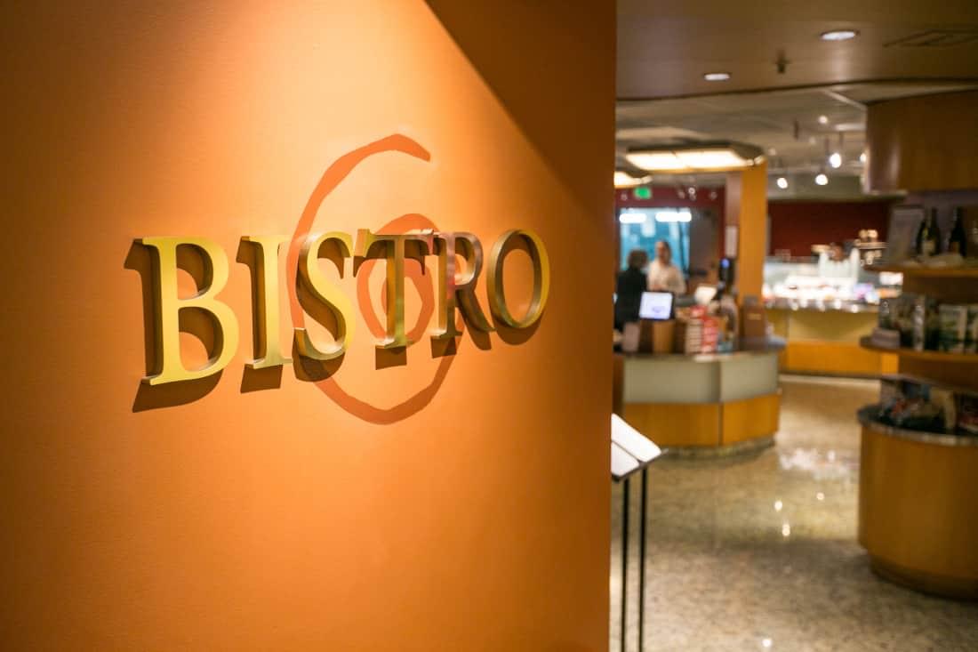 The sign leading into the Bistro at PRO Club