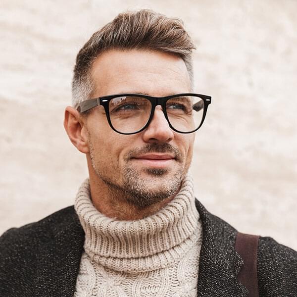 Man wearing black glasses